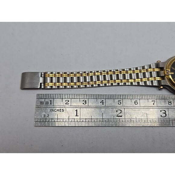 Valentino Womens Two Tone Quartz Watch Black Dial Date 24 mm 2432015 New Battery - Picture 9 of 10